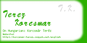 terez korcsmar business card